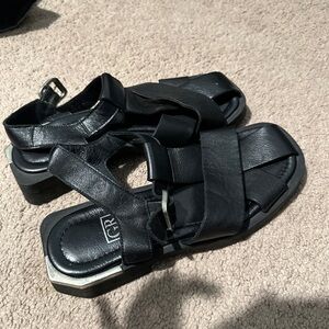 Black Leather fisherman Sandals